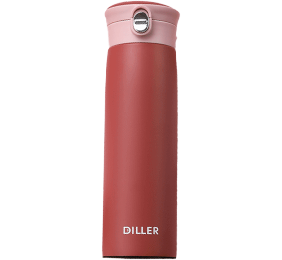Bình giữ nhiệt Diller 450ml (2 lớp inox 304)- Đỏ
