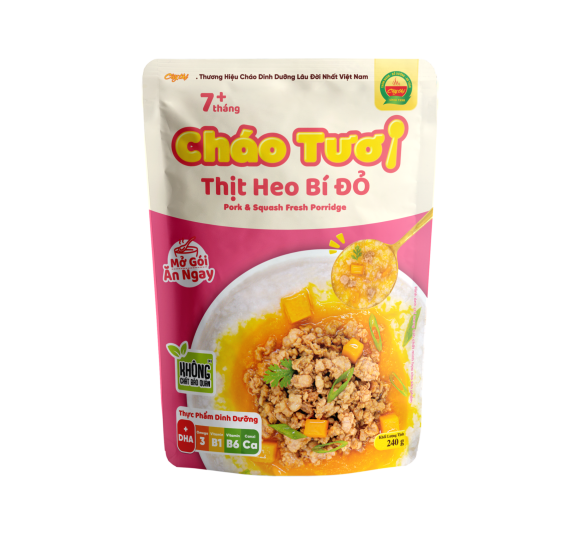 Cháo Tươi Thịt Heo Bí Đỏ 