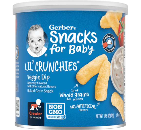 Thực phẩm bổ sung bánh ăn dặm Gerber Lil' Crunchies vị rau củ
