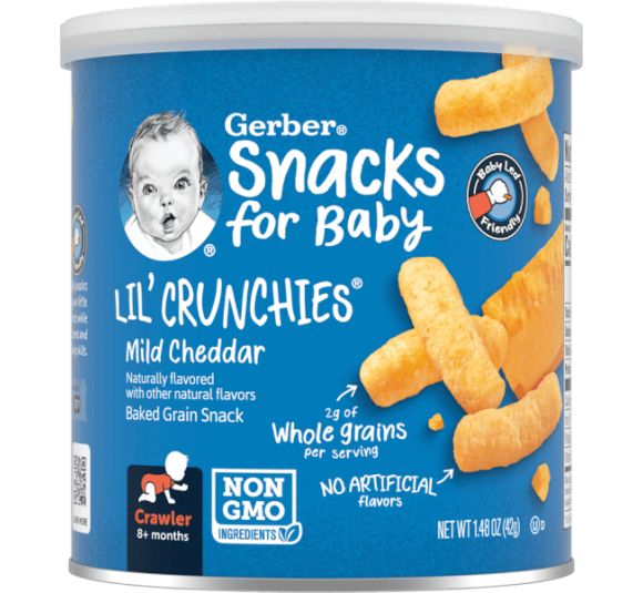 Thực phẩm bổ sung Bánh ăn dặm Gerber Lil’ Crunchies vị phô mai Mild Cheddar