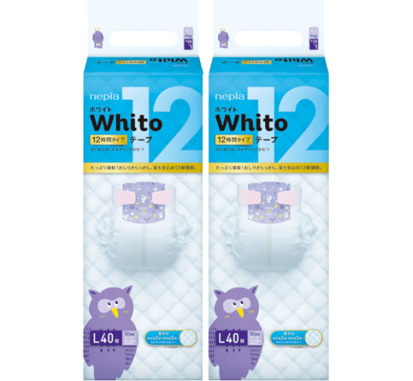 Combo 2 gói Bỉm tã dán Whito size L 40 miếng (9-14kg)