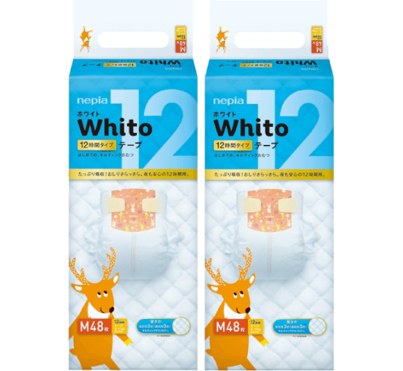 Combo 2 gói Bỉm tã dán Whito size M 48 miếng (6-11 kg)