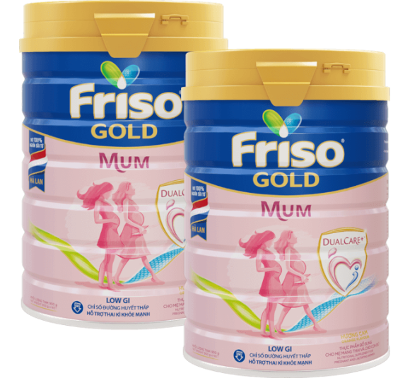 Combo 2 lon Sữa bầu Friso Mum Gold 900g hương cam