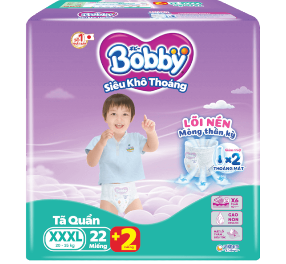 Bỉm tã quần Bobby size XXXL 22 miếng (20-35kg) (giao bao bì ngẫu nhiên)