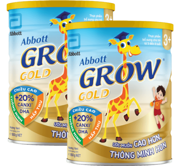 Combo 2 lon Sữa Abbott Grow 3+ 850g (3-6 tuổi)