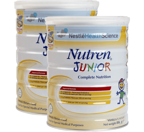 Combo 2 lon Thực phẩm dinh dưỡng y học Nutren JUNIOR 800g (1-10 tuổi)