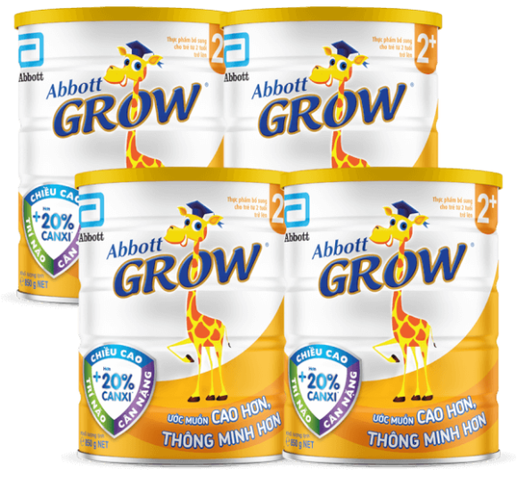 Combo 4 lon Sữa Abbott Grow 2+ 850g (trên 2 tuổi)