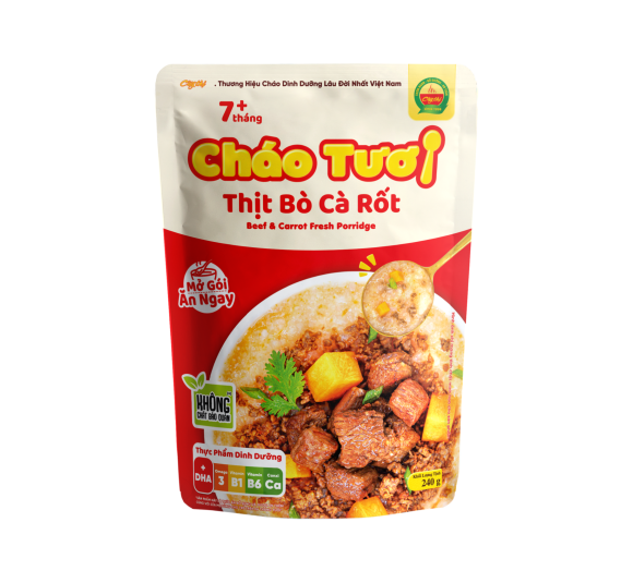 Cháo Tươi Thịt Bò Cà Rốt 