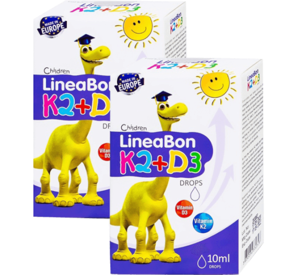 Combo 2 Vitamin D3 giúp tăng chiều cao cho bé Lineabon K2+D3