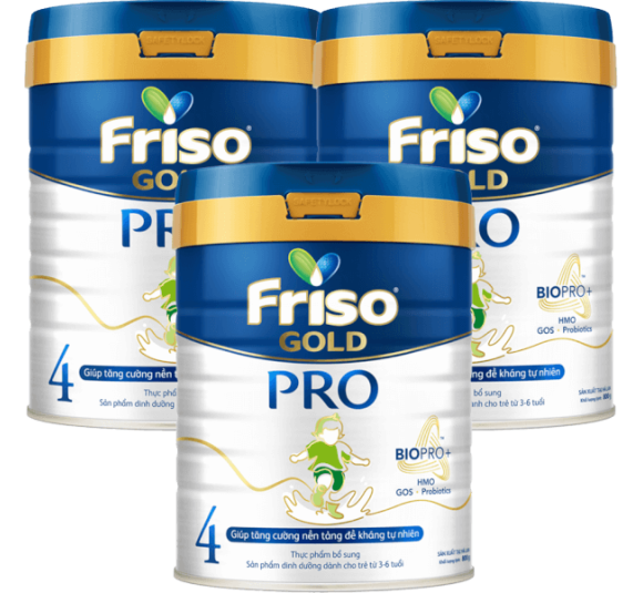 Combo 3 lon sữa Friso Gold Pro số 4, 800g (trên 3 tuổi)
