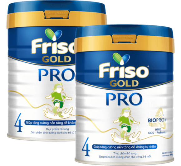 Combo 2 lon sữa Friso Gold Pro số 4, 800g (trên 3 tuổi)
