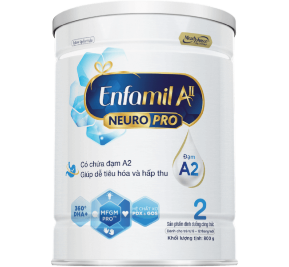 Sữa Enfamil A2 NeuroPro số 2 800g (Follow Up Formula, 6 - 12 tháng tuổi)