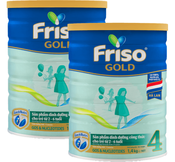 Combo 2 lon Friso Gold 4, 2 - 6 tuổi (1400gr)