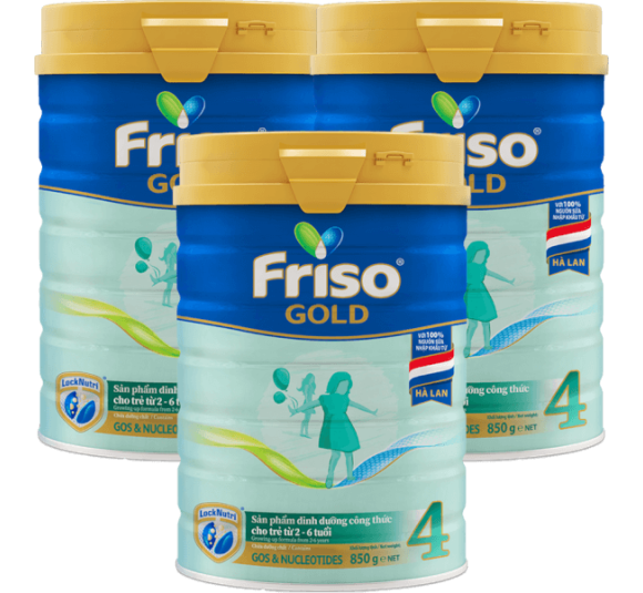 Combo 3 lon Friso Gold 4, 2 - 6 tuổi (850gr)