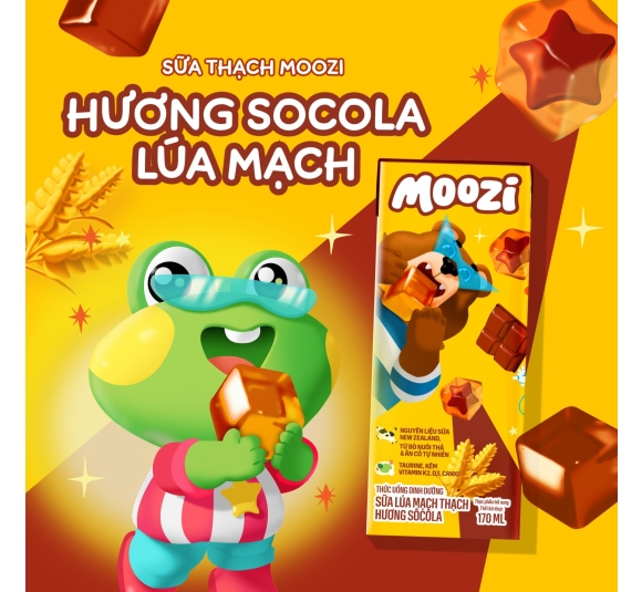 Sữa thạch Moozi 170ml Vị Lúa Mạch (3y+)  x Lốc 4 