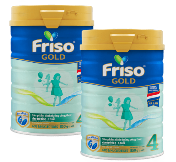Combo 2 lon Friso Gold 4, 2 - 6 tuổi (850gr)