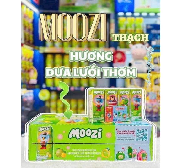 Sữa thạch Moozi 170ml Vị Dưa Lưới (3y+) x Thùng 48 Hộp 