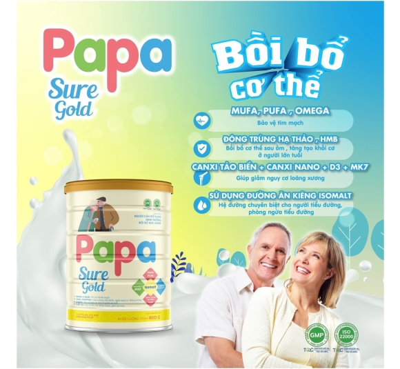 Sữa Bột PAPA Sure Gold - Lon 800G 