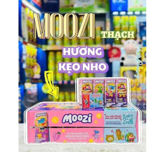 Sữa thạch Moozi 170ml Vị Kẹo Nho  (3y+) x Thùng 48 Hộp