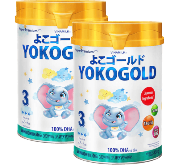 Combo 2 lon Sữa Vinamilk Yoko Gold 3 850g (2-6 tuổi)