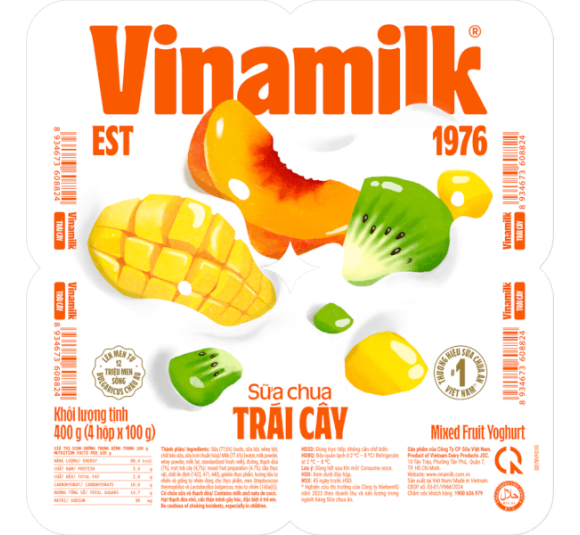 Sữa chua Vinamilk Trái cây 100g (Giao bao bì ngẫu nhiên)