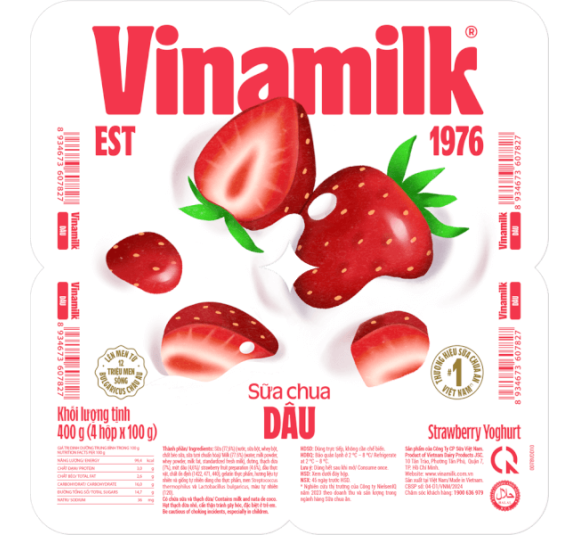 Sữa chua Vinamilk Dâu 100g (Giao bao bì ngẫu nhiên)