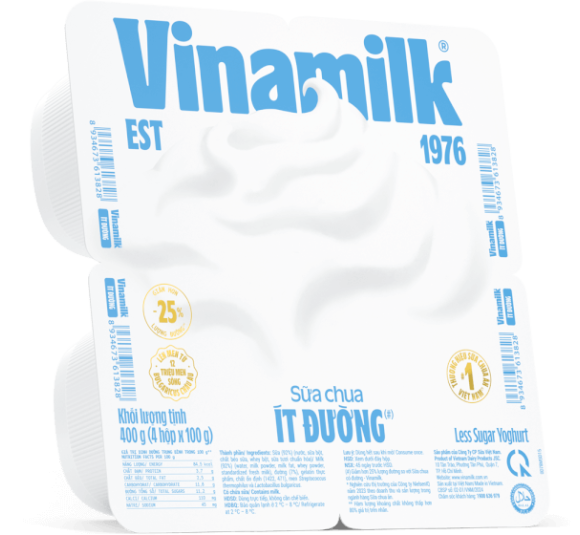 Sữa chua Vinamilk ít đường 100g (giao bao bì ngẫu nhiên)