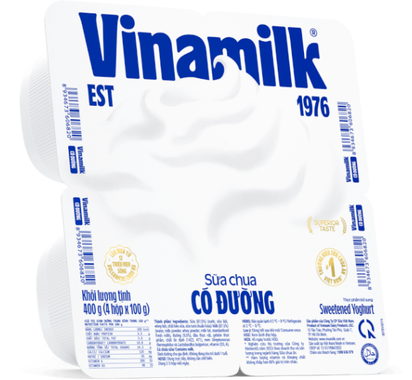 Sữa chua Vinamilk có đường 100g (giao bao bì ngẫu nhiên)