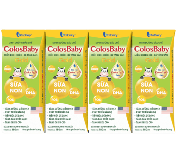 Sữa bột pha sẵn Colosbaby 180ml (lốc 4 hộp)
