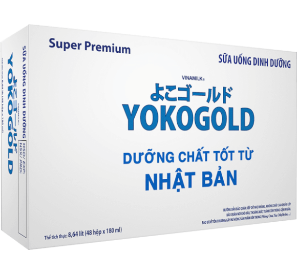 Thùng Sữa uống dinh dưỡng Vinamilk Yoko Gold 180ml (Lốc 4) - 12 lốc