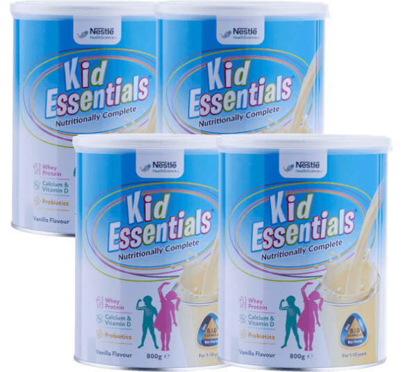 Combo 4 thực phẩm dinh dưỡng y học Kid Essentials Australia 800g hương vani (1-10 tuổi)