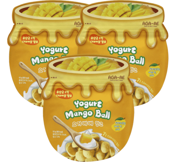 Combo 3 snack sữa chua sấy khô AGA-AE vị xoài (20g)
