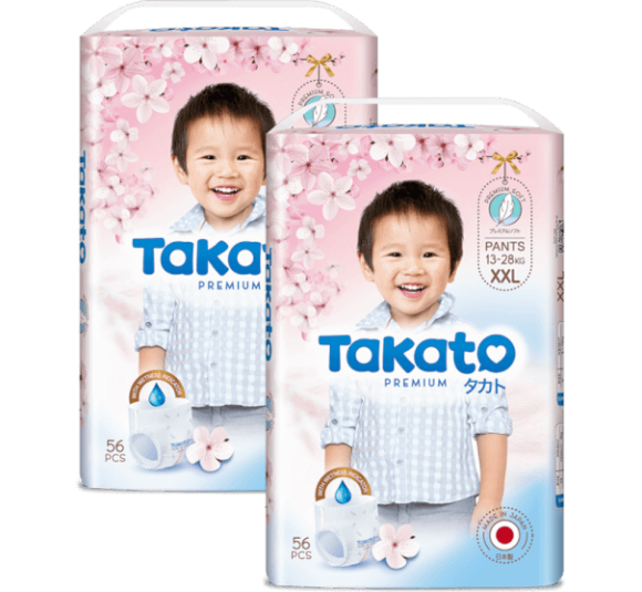 Combo 2 Tã quần Nhật Bản Takato siêu mềm mại (XXL, 56 miếng)