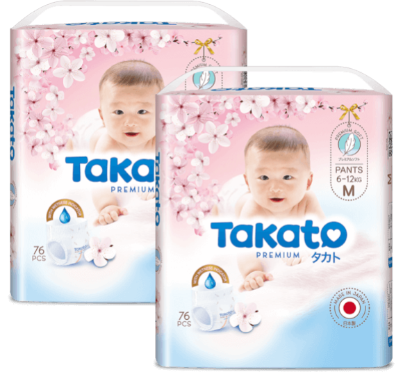Combo 2 Tã quần Nhật Bản Takato siêu mềm mại (M, 76 miếng)