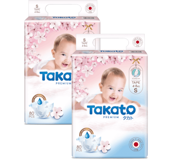Combo 2 Tã dán Nhật Bản Takato siêu mềm mại (S, 80 miếng)