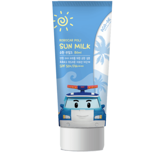 Kem chống nắng cho bé từ 6 tháng Aga-ae Robocar Poli 80ml