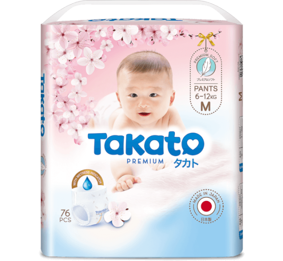 Tã quần Nhật Bản Takato siêu mềm mại (M, 76 miếng)