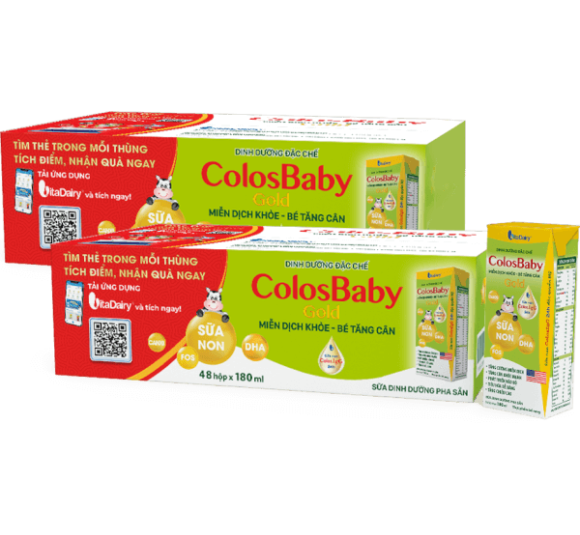 Combo 2 thùng sữa bột pha sẵn Colosbaby 180ml (lốc 4 hộp)