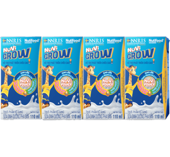 Sữa dinh dưỡng pha sẵn Nuvi Grow 2+ 110ml (Lốc 4 hộp)