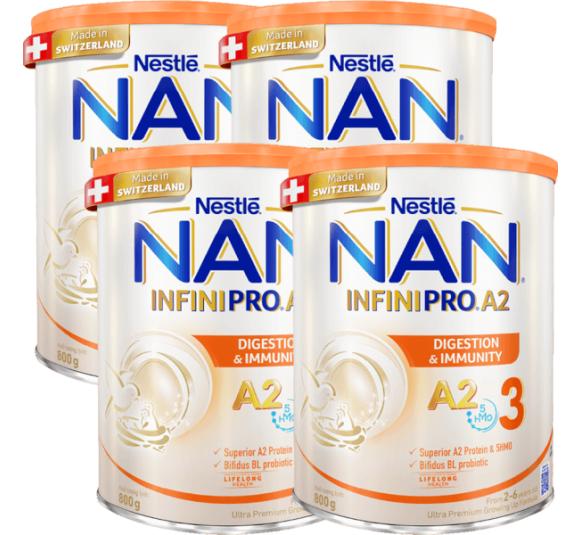 Combo 4 Sữa NAN INFINIPRO A2 800g số 3 (2-6 tuổi)