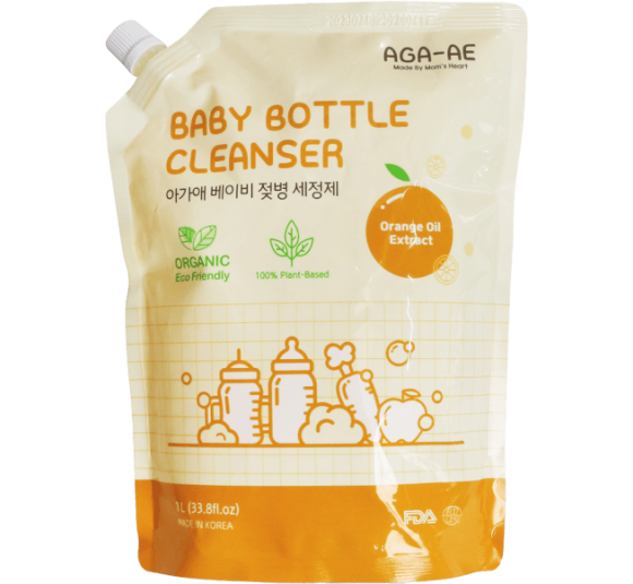 Nước rửa bình sữa AGA-AE hương cam - Túi 1L