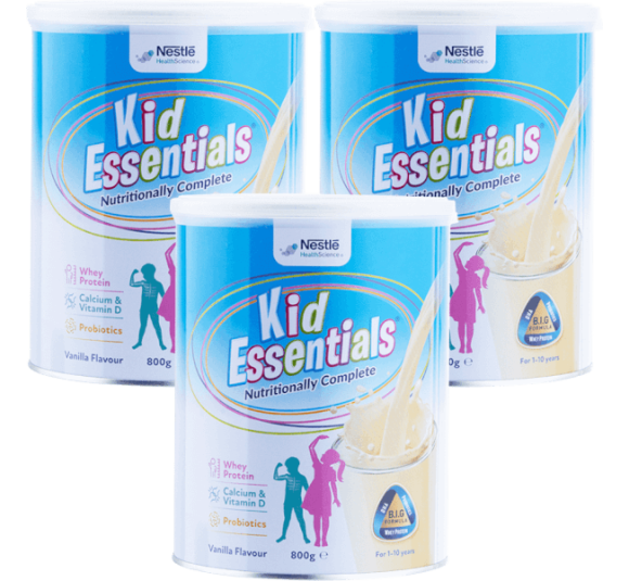 Combo 3 Thực phẩm dinh dưỡng y học Nestle Kid Essentials Nutritionally Complete 800g (1-10 tuổi)