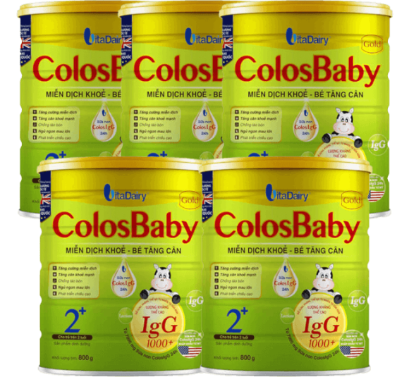 Combo 5 SPDD cho trẻ trên 2 tuổi trở lên Colosbaby Gold 2+ 800g