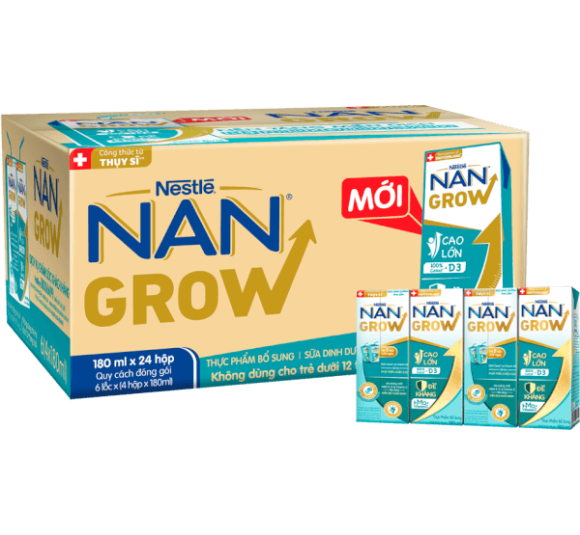 Thùng thực phẩm bổ sung Nestlé NANGROW 6 (4x180ml)