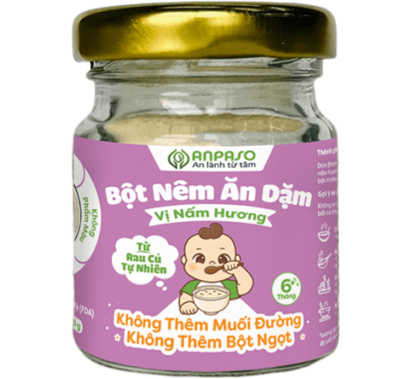 Bột nêm ăn dặm Anpaso vị nấm hương 60g