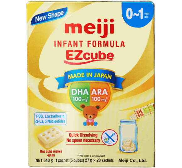 Sữa Meiji thanh Infant Formula Ezcube 540g (0-12 tháng)