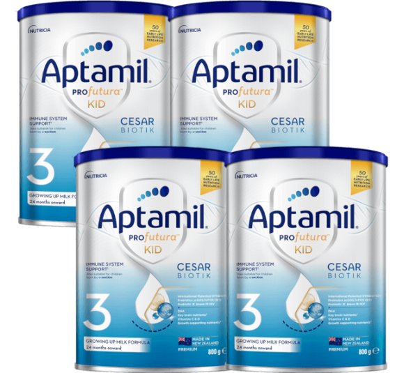 Combo 4 sữa Aptamil Profutura KID Cesarbiotik 3 800g (Từ 2 tuổi)
