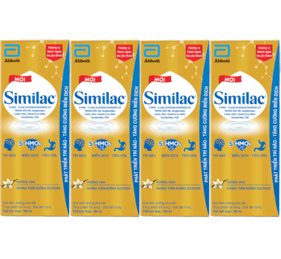 Thực phẩm bổ sung Similac hương vani 180ml (Lốc 4 hộp)