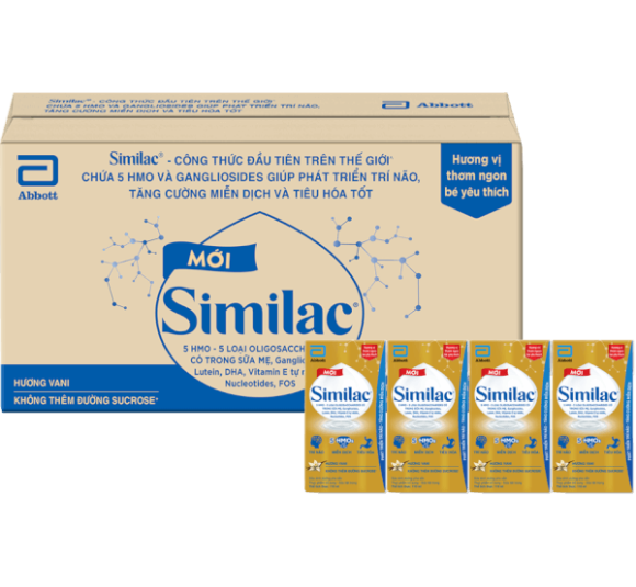 Thùng thực phẩm bổ sung Similac hương vani 110ml (Lốc 4 hộp)