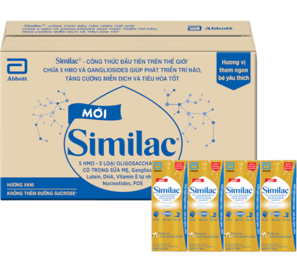 Thùng thực phẩm bổ sung Similac hương vani 180ml (Lốc 4 hộp)